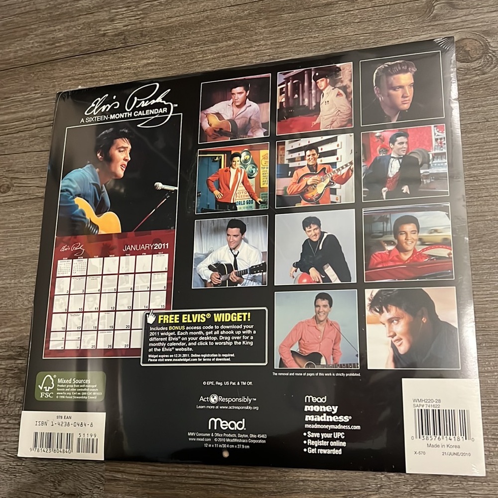 NWT Elvis Presley Calendar Factory Sealed! - Picture 2 of 3
